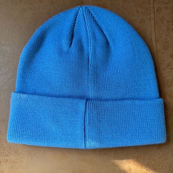 FREE PEOPLE MOVEMENT ICONIC BUTI KNIT BEANIE BLUE WITH ORANGE DESIGN NWT main image 4